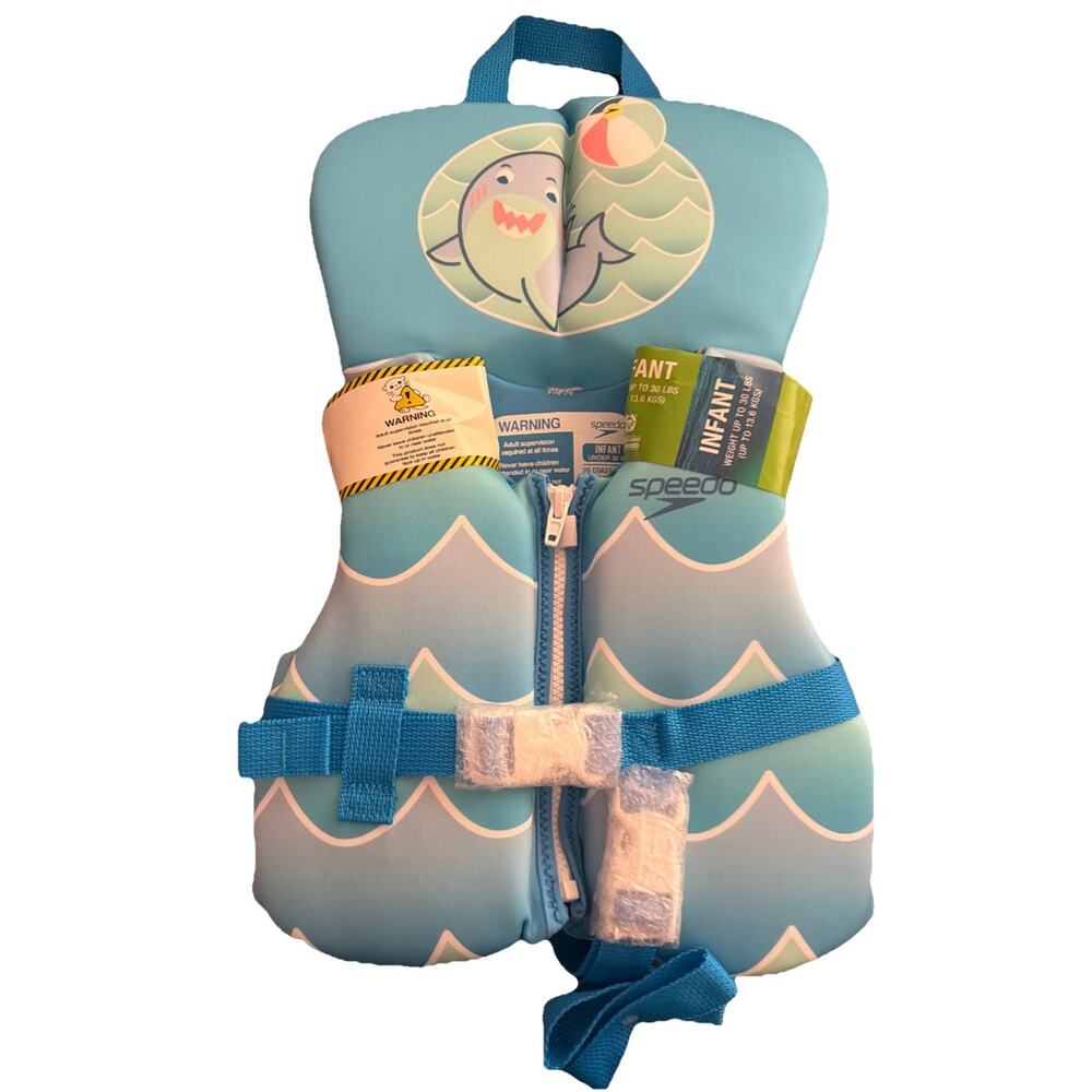 Speedo Infant Life Vest~Blue Shark~Up to 30lb Coast Guard